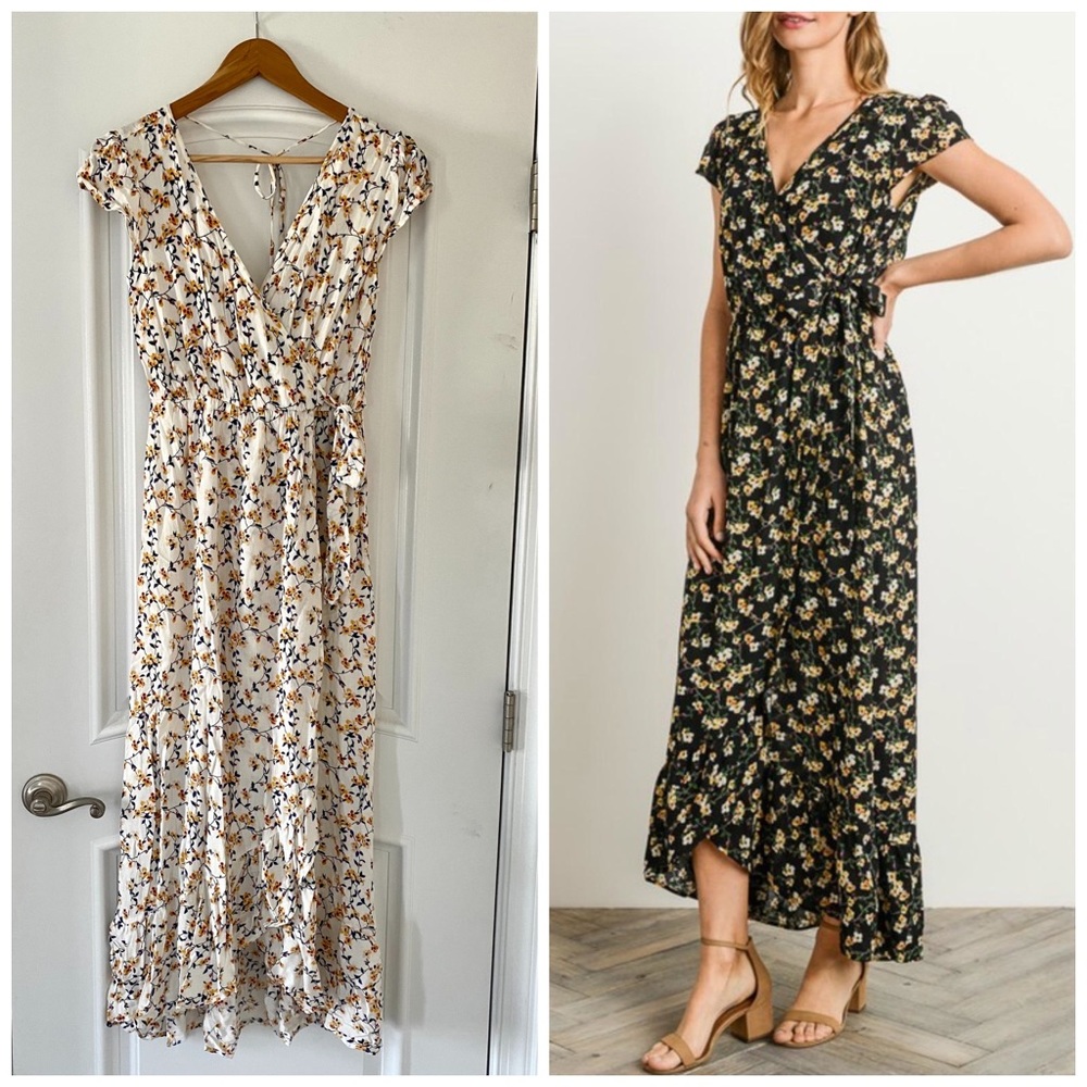 Gilli Floral V Wrap Dress